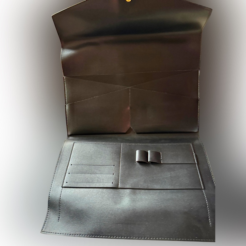 NEW Glass Ladder & Co Megan Black Vegan Leather Portfolio Organizer | Dustcover - Picture 3 of 16